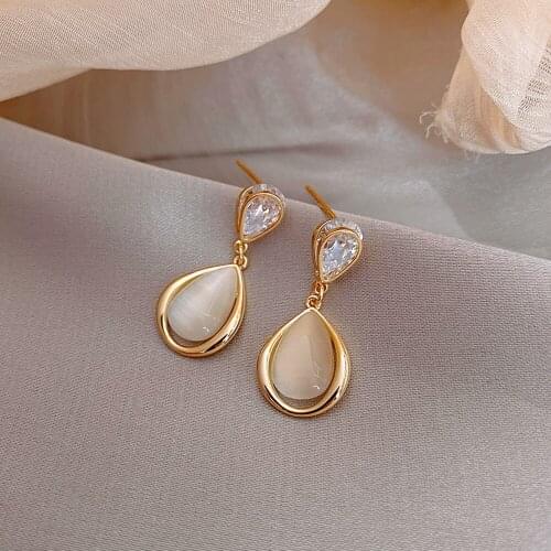 New fashion Opal Water Drop High Quality Commuter retro Drop Earrings Womens earrings