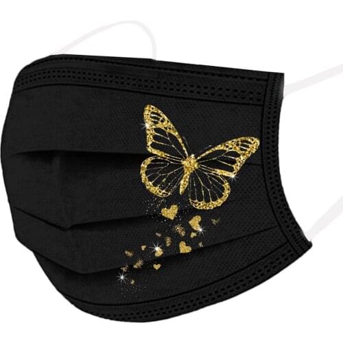 10/50pc Adults Butterfly Print Masks For Women Fashion Masque jetables Mascarillas Mondkapje Halloween Cosplay Bandana