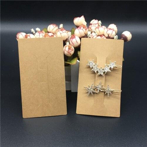 100Pcs 2021 New Hairpin Cards 12.5x7cm Brown Handmade Hair Accessories/Baby Hairpin Headband/Ladies Packaging Displays Card