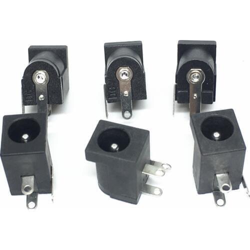 20PCS/LOT DC-005 Black and White DC Power Jack Socket Connector DC005 5.5*2.1mm 2.1 socket Round the needle
