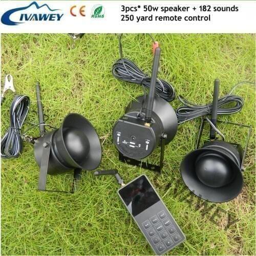 3pcs* 50w loud speaker device + 250 yard remote control game caller hunting bird mp3 player hunting goose duck caller decoy
