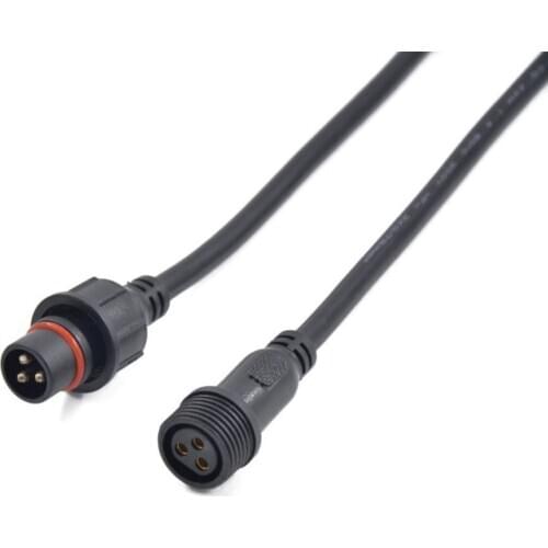 5Pairs 3 Core 3pin Black Pigtail Plastics Waterproof IP65 LED Connector Male Female 40cm/pair