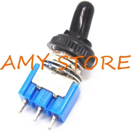 5Pcs MTS-103 Blue Toggle Switches ON/OFF/ON 3 Positions SPDT With Waterproof Cover Cap