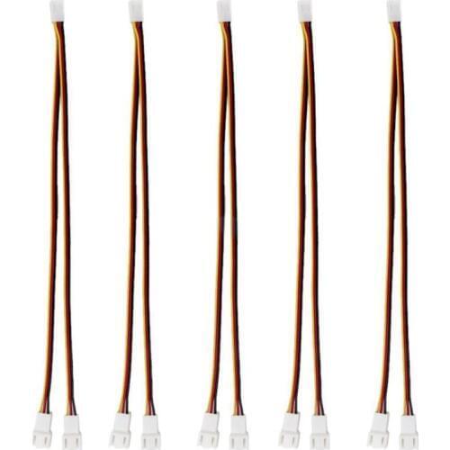 VODOOL 5Pcs Fan Connector Cable 12V 3 Pin Female to 2/3 Pin Male PC Fan Power Splitter Extension Cable High Quality Wholesale