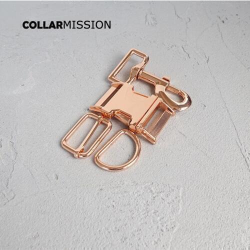 50pcs/lot(metal buckle+adjust buckle+D ring+metal dog clasp/set) plated metal buckle diy 30mm dog collar parts 4 colours