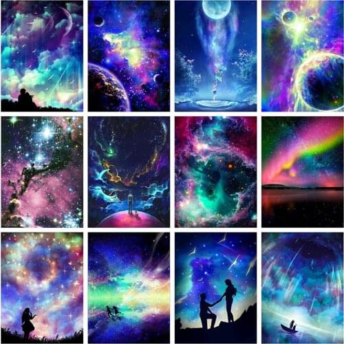 5D Diy Diamond Painting Universe Starry Sky Romantic Couple Cross Stitch Kit Full Diamond Creative Rhinestone Mosaic Embroidery