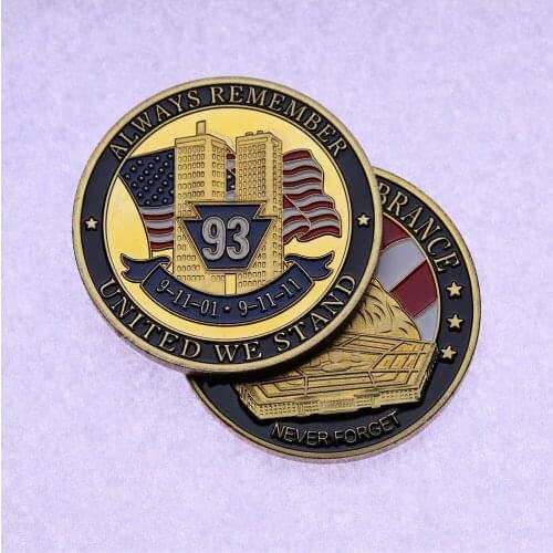 Free Shipping,20pcs/lot, 911-Always Remember United We Stand Challenge Coin