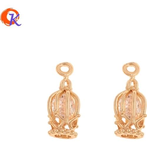 Cordial Design 50Pcs 6*15MM Jewelry Accessories/CZ Charms/Crown Shape/DIY Jewelry Making/Pendant/Hand Made/Earring Findings