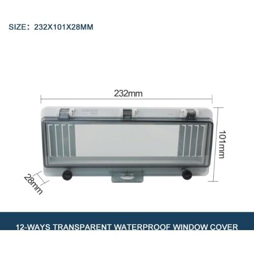 12 WAYS Circuit Breaker Transparent Waterproof Box Window Distribution Box Protect Window Cover Monitor Observation Window Ip67