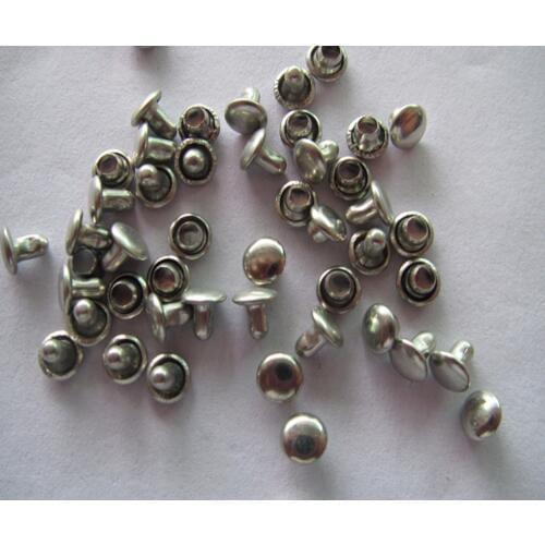 Free shipping 5mm brass rivet jeans plating silver double surface package and bag rivets 200set