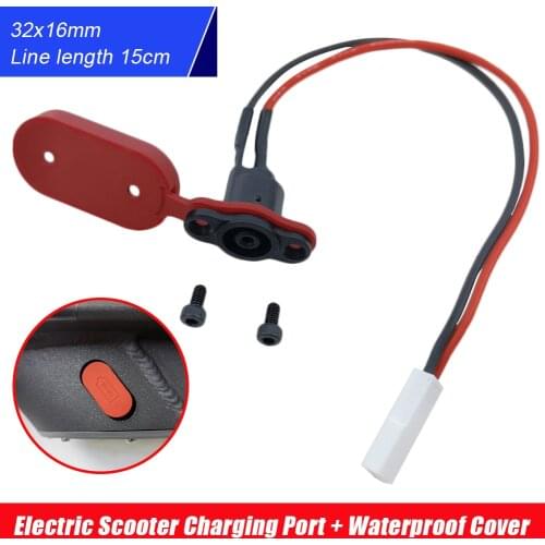 Electric Scooter Charging Hole Cover with Charging Cable Charging Port Plastic Waterproof Cover For Xiaomi Mijia M365 Scooter