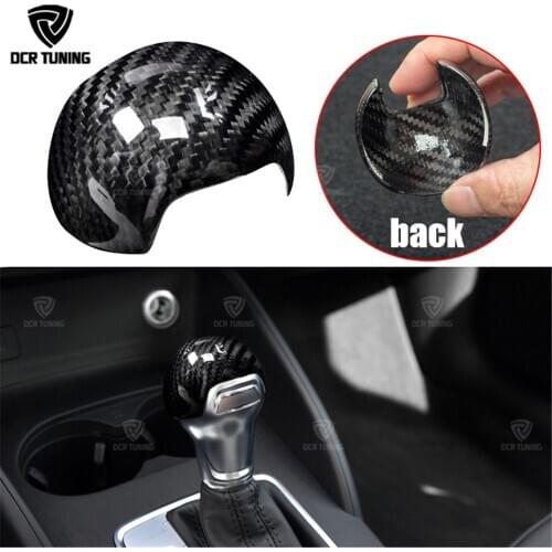 For Audi A3 S3 Carbon Fiber Gear Shift Knob Cover Trim For decoration gloss black finish 2014 - UP