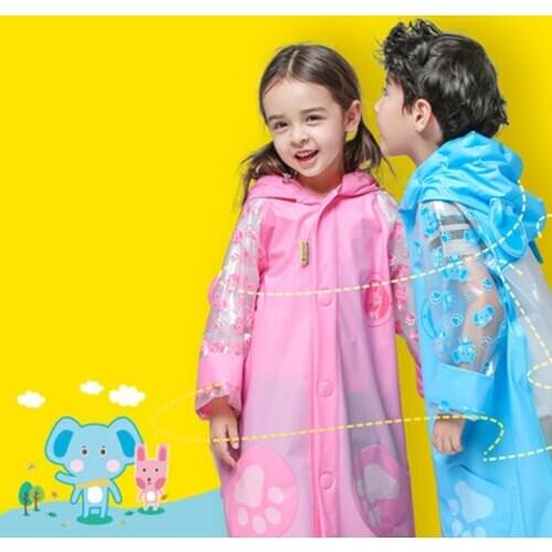 Yellow School Bag Plastic Cartoon Raincoat Kids Rain Poncho PVC Raincoat Capa De Chuva Raincoat Children Rain Gear B50