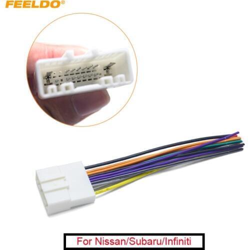 FEELDO 5Pcs Car Audio Stereo Wiring Harness Adapter For Nissan/Subaru/Infiniti Install Aftermarket CD/DVD Stereo #FD-4241