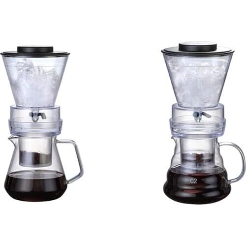 HOT-Ice Drip Coffee Pot Glass Coffee Maker Regulatable Dripper Filter Cold Brew Coffee Maker Coffee Accessories