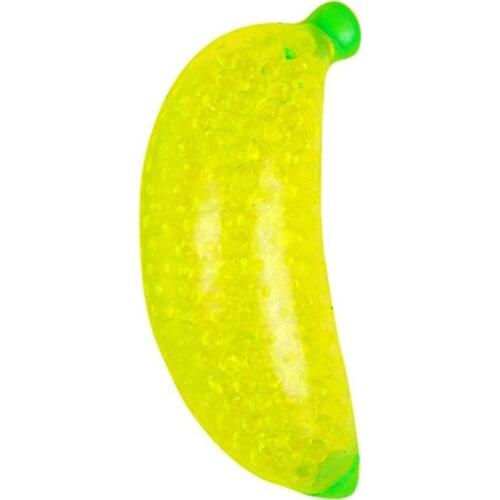 Hot Spongy Banana Bead Stress Ball Toy Squeezable Soft Fruit Shape Sensory Decompression Toys Kids Fidgeting Rebound Squeeze Toy