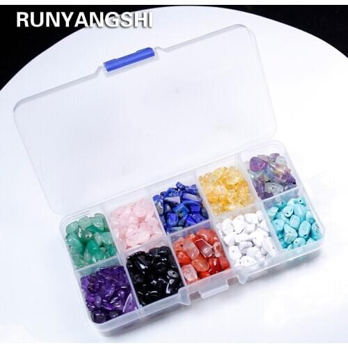 10 kinds Natural crystal and Gemstone Stone Quartz Rock With holes Mineral specimen DIY Handmade Bracelet Necklace Jewelry