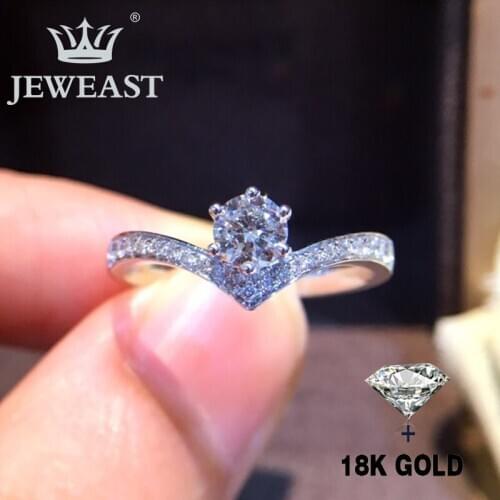 Natural Diamond 18K Gold Pure Gold Ring Beautiful Gemstone Ring Good Upscale Trendy Classic Party Fine Jewelry Hot Sell New 2020