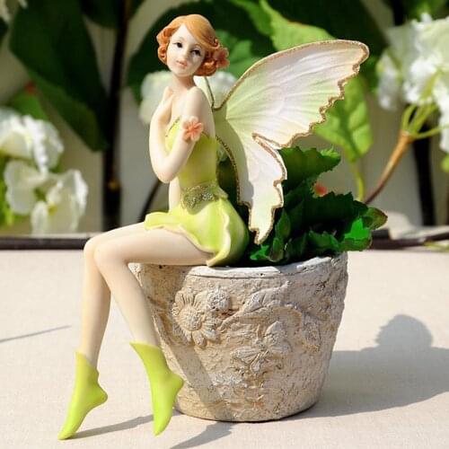 Creative Cute Girls Resin Elf Angel Ornaments Home Decor Crafts Statue Bar Office Desk Fairy Figurines Decor