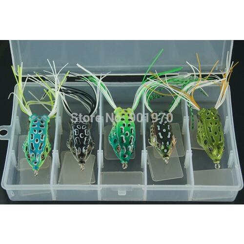 5pcs/box Big size Simulation Hooks RayFrog snakehead Killer Fishing Lure Top WaterFrog Lure. 12.7g/pcs