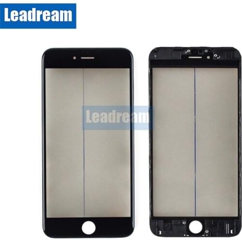 Leadream 10pcs 4 in 1 Front Outer Glass Cover For iPhone 6 6S Plus Front Glass with Frame Bezel with OCA with Polarized light