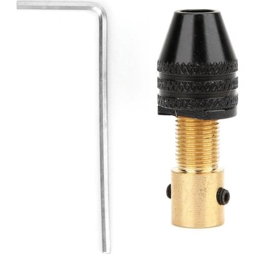Brass Mini Keyless Drill Chuck 0.5-3.2mm Clamping Range Electric Motor Shaft Miniature Self-Tightening Collet Chuck Fixed Device