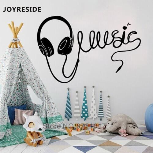 Earphone Wall Sticker Music Home Livingroom Decor Fashion Wall Decals Earphones Musical Art Wall Decal Rooms Wall Decor M311