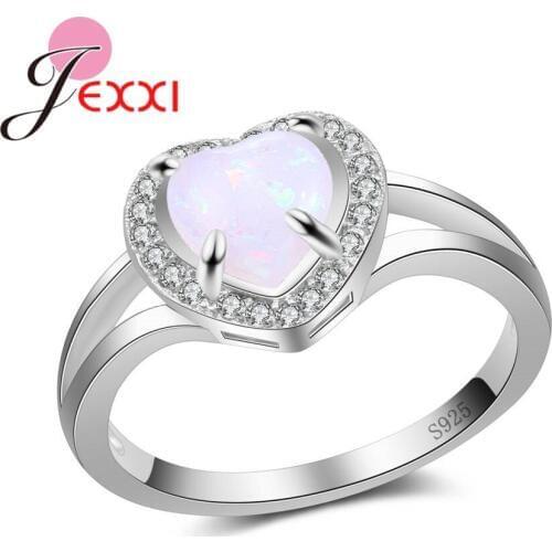 Romantic Sweet Heart Shape Jewelry Rings 925 Sterling Silver Accessories Beautiful Wedding/Engagemrnt Gift For Wife/Lover
