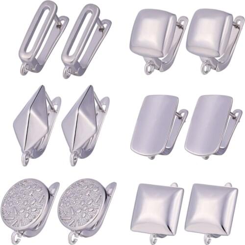 JUYA Solid Silver Earrings Finding Copper Silver Earring Hooks For DIY Jewelry Earrings Accessories Supplies Wholesale