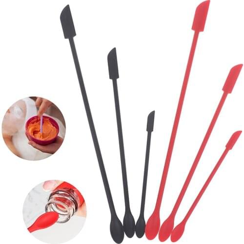 3Pcs/set Reusable Silicone Spatula Scraper Beauty Kitchen Safe Spatula Makeup Brushes Face Mask Brush Beauty Tools