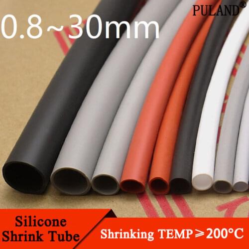 Silicone Heat Shrink Tube 0.8~30mm Diameter Flexible Cable Sleeve Insulated 2500V High Temperature Soft DIY Wire Wrap Protector