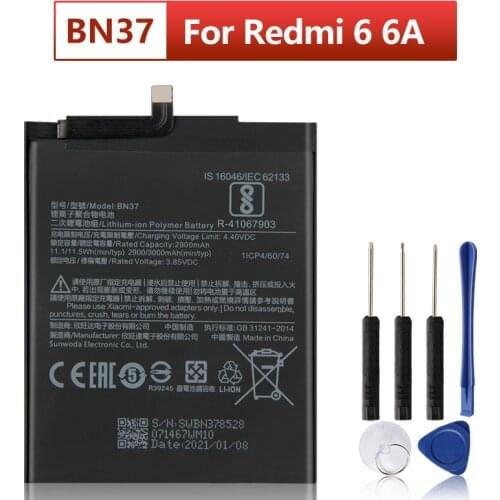 Original XIAOMI BN37 Replacement Battery For Xiaomi Mi Redmi6 Redmi 6 Redmi 6A Authentic Phone Batteries 3000mAh