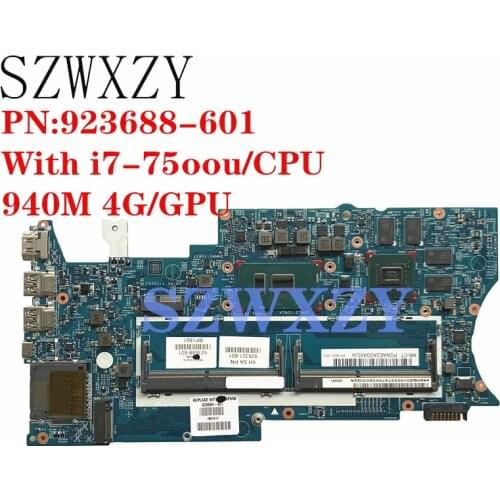SZWXZY Excellent For HP X360 14M-BA Laptop Motherboard With I7-7500 CPU DDR3 923688-601 448.0BZ03.0011 100% Working