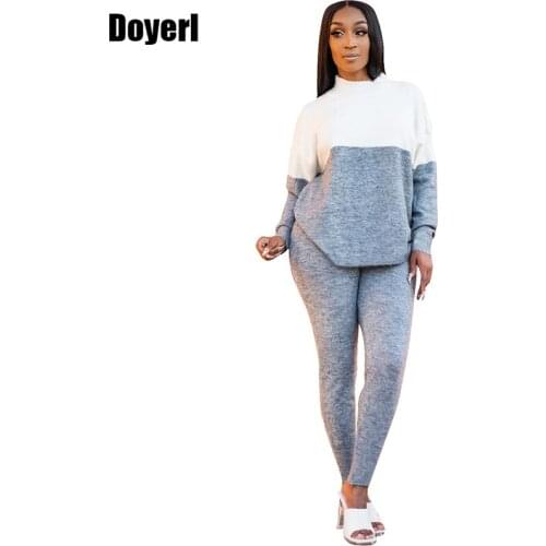 Patchwork Two Piece Set for Women Lounge Wear Matching Sets Sweatsuits for Women Set Joggers Casual Tracksuit Women Sportwear