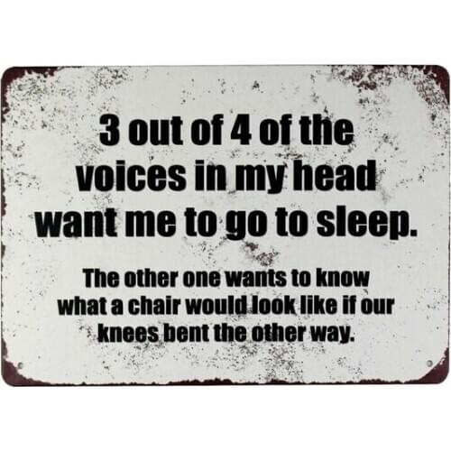 Reproduction wall art decor funny joke go to sleep tin metal sign