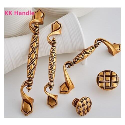 High-grade Antique Kitchen Cupboard Wardrobe Door Handles and Knobs drawer retro Classical Furniture door knob and pulls