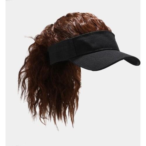 Women Fake Flair Hair Visor Sun Hat Newest Novelty BaseballCap Wig CapToupee Funny Hair Snapback Hats Casquette GiftKYK00740