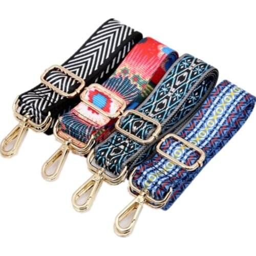 Women Removable DIY Shoulder Bag Strap Rainbow Handbag Accessories Cross Body Messenger Nylon Bag Straps Bags Handle