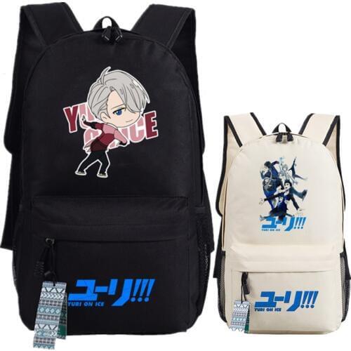 YURI on ICE Katsuki Yuri Women Backpack Canvas School Bags for Teenage Harajuku Travel Bagpack Anime Laptop Back Pack Bookbag