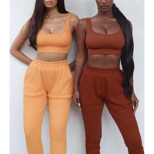 Two Piece Outfits For Women Fashion Tracksuits Summer Crop Tops Gym Sportswear Brand Sport Suit Seamless Workout Leggings