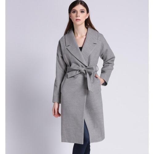Savabien Winter Coat Women Solid Lapel Long Sleeve Loose Casual Oversized Blazer Wool Coat Elegant Vintage Overcoat Streetwear