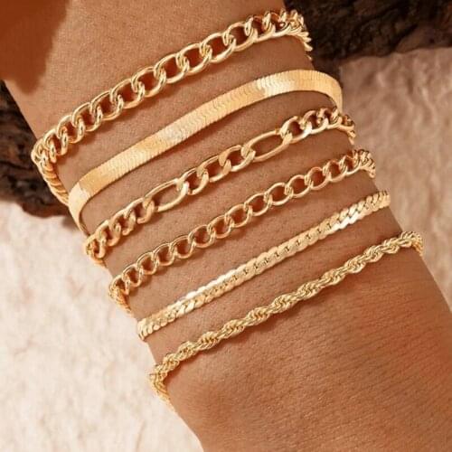 ZHOUQIAN New Multi-style Punk Snake Geometric Chain Summer Beach Bracelet Accessories Best Gift For Women Wholesale B015