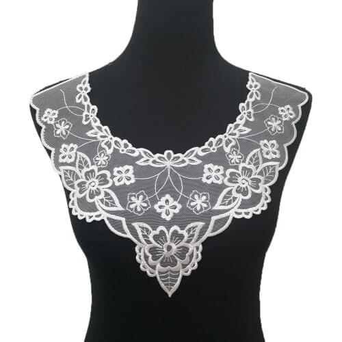 1 piece of lace false neighbor embroidery DIY clothing supplies fabric made of organza material chest applique accessories