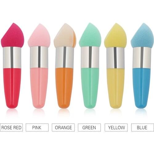 1 PC Professional Beveled Makeup Sponge Foundation Handle Powder Puff Smooth Soft Concealer Cream Brush Makeup Tool