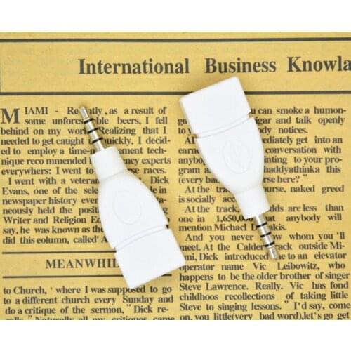 100pcs x 3.5mm Male AUX Audio Plug Jack to USB 2.0 Female Converter Adapter Plug