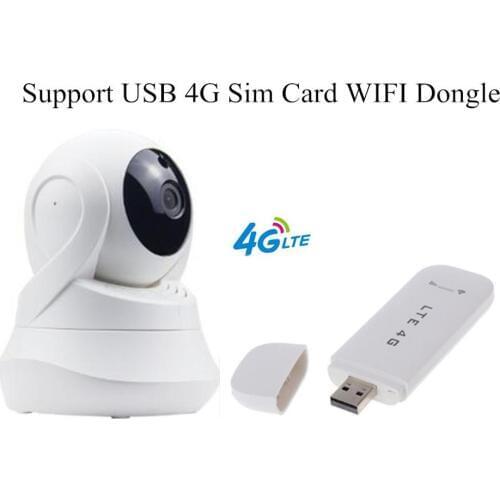 2MP 1080P Wireless WIFI IP Camera Support USB 4G Sim Card WIFI Dongle PTZ CCTV Monitor