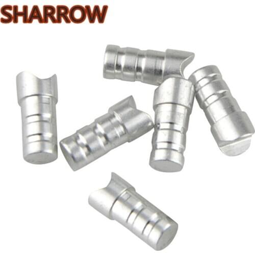 50Pcs Archery Aluminum Crossbow Arrow Nocks Half Moon Tails Arrow DIY Tools Fit ID7.6mm Shafts For Shooting Training Accessories