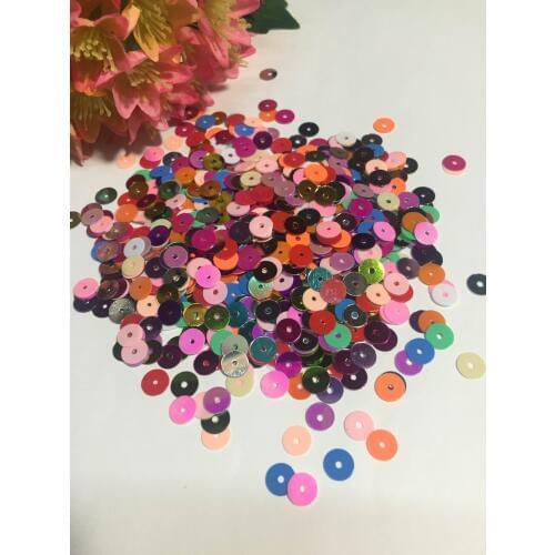 800pcs 6mm Flat Round Sequins For Crafts Sewing Garment Wedding Dress DIY Accessories Mix Colors Multicolors