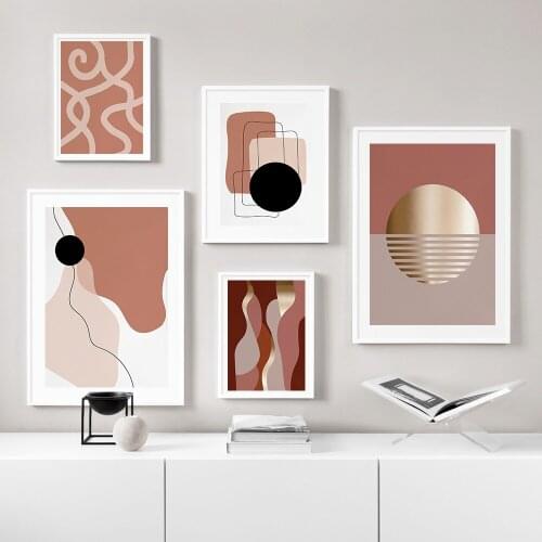 Abstract Line Drawing Geometric Pattern Wall Art Canvas Painting Nordic Posters And Prints Wall Pictures For Living Room Decor