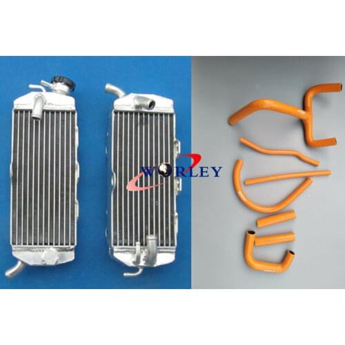 For KTM LC4 LC 4 620 625 640 660 Aluminum Radiator & Silicone Hose